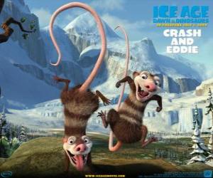 yapboz Crash ve Eddie, iki opossums sorunlu